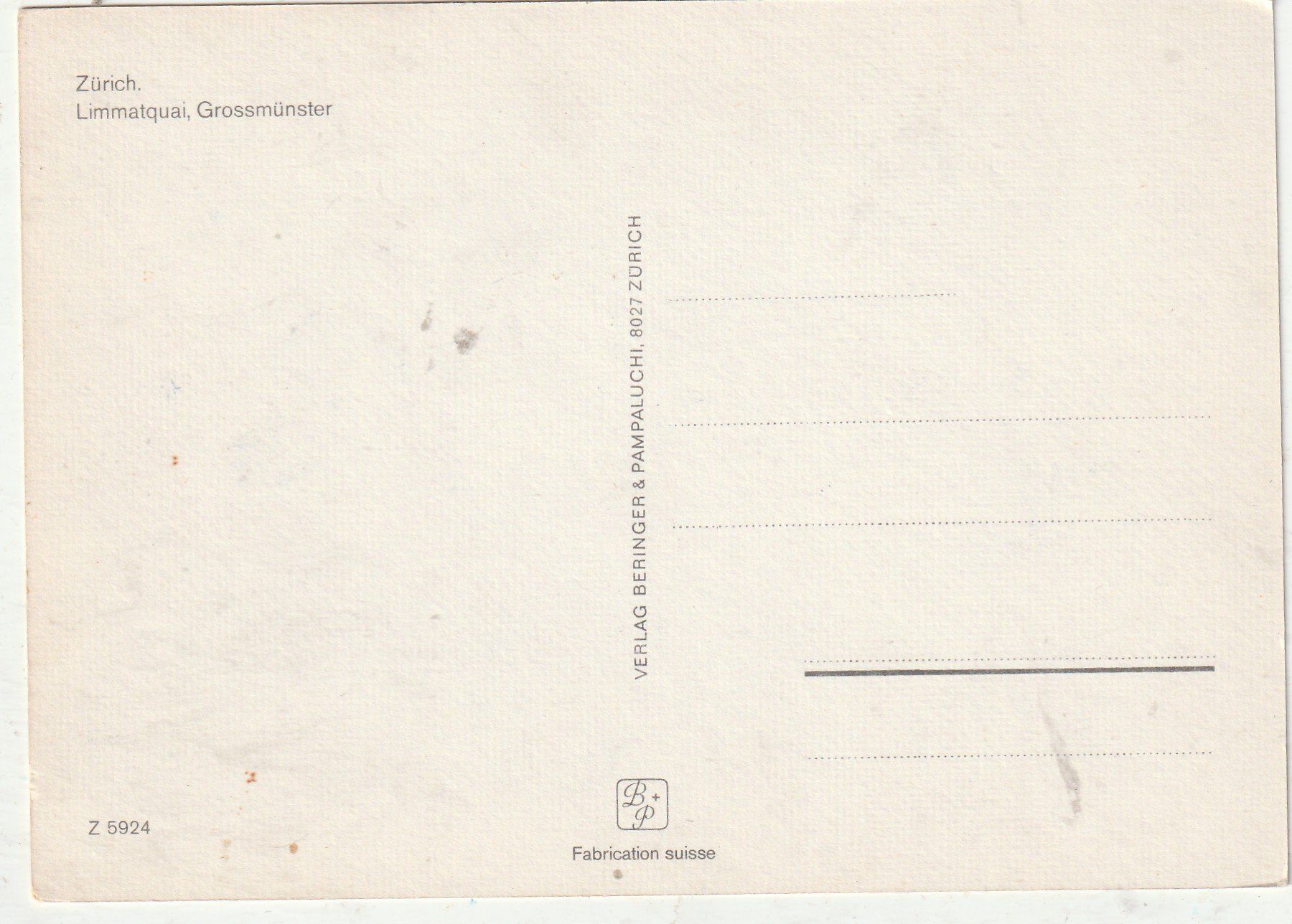 Cartes postales: Zürich Grossmünster – D'occasion à Lumbrein par made02 1