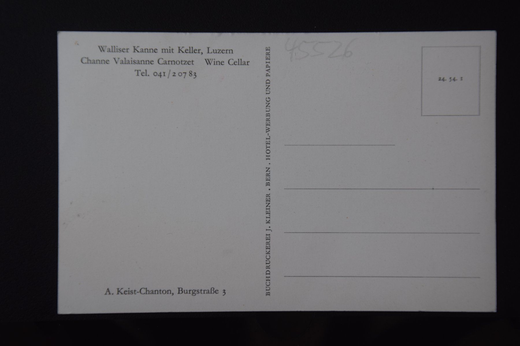 Cartoline postali: AK Luzern, Restaurant Walliser Kanne – Usato da Luzern venduto da CH2018 1