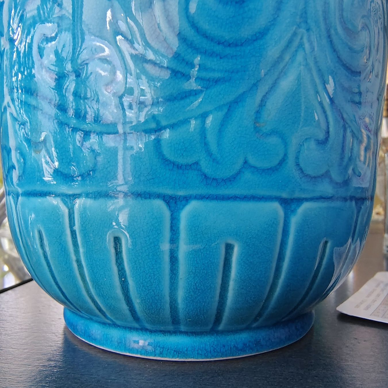 Vasi & Recipienti: Chinese Medium Blue Lotus Vase 22cm High – Usato da Dietikon venduto da aberdeen30 3
