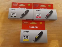 3x Canon Pixma 551 Tintenpatronen