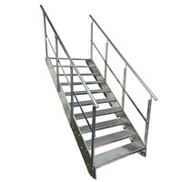 Stahltreppe 10 Stufen+Geländer 100x190cm
