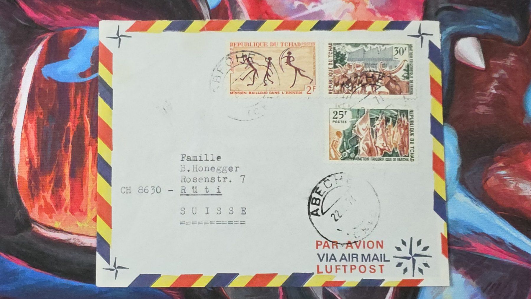 Tutti i francobolli: CL32 Enveloppe + Timbre Tchad 1971 – Usato da Cousset venduto da Patrick_Collections
