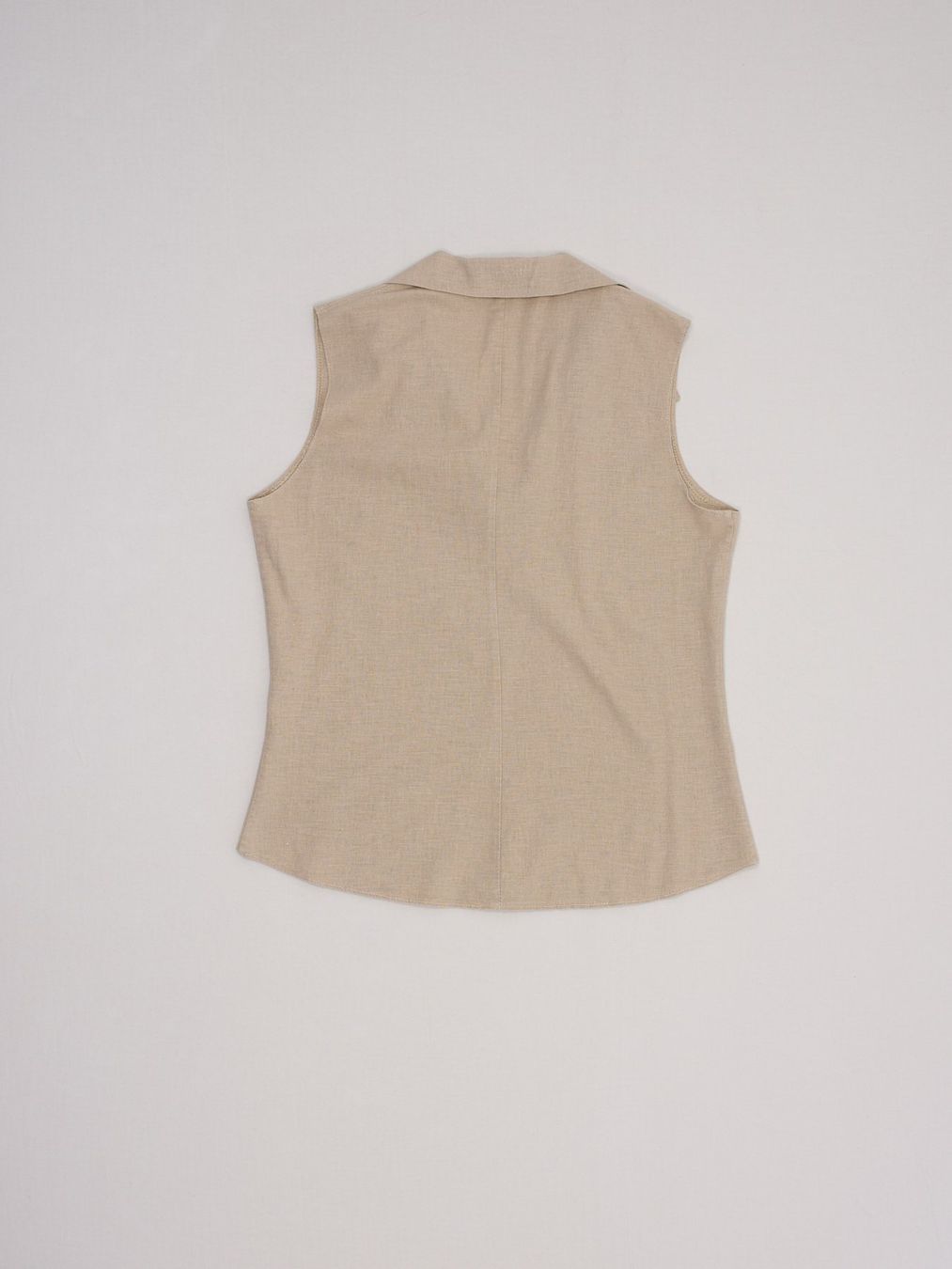 Blusen: Chemisier beige sans manches aspect lin - Taille S – Gebraucht aus Fribourg von re-fine 4