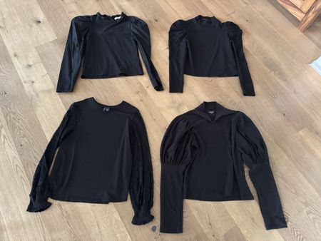 4 Elegante Damen Oberteile, Schwarz, Gröss vone S/M Top