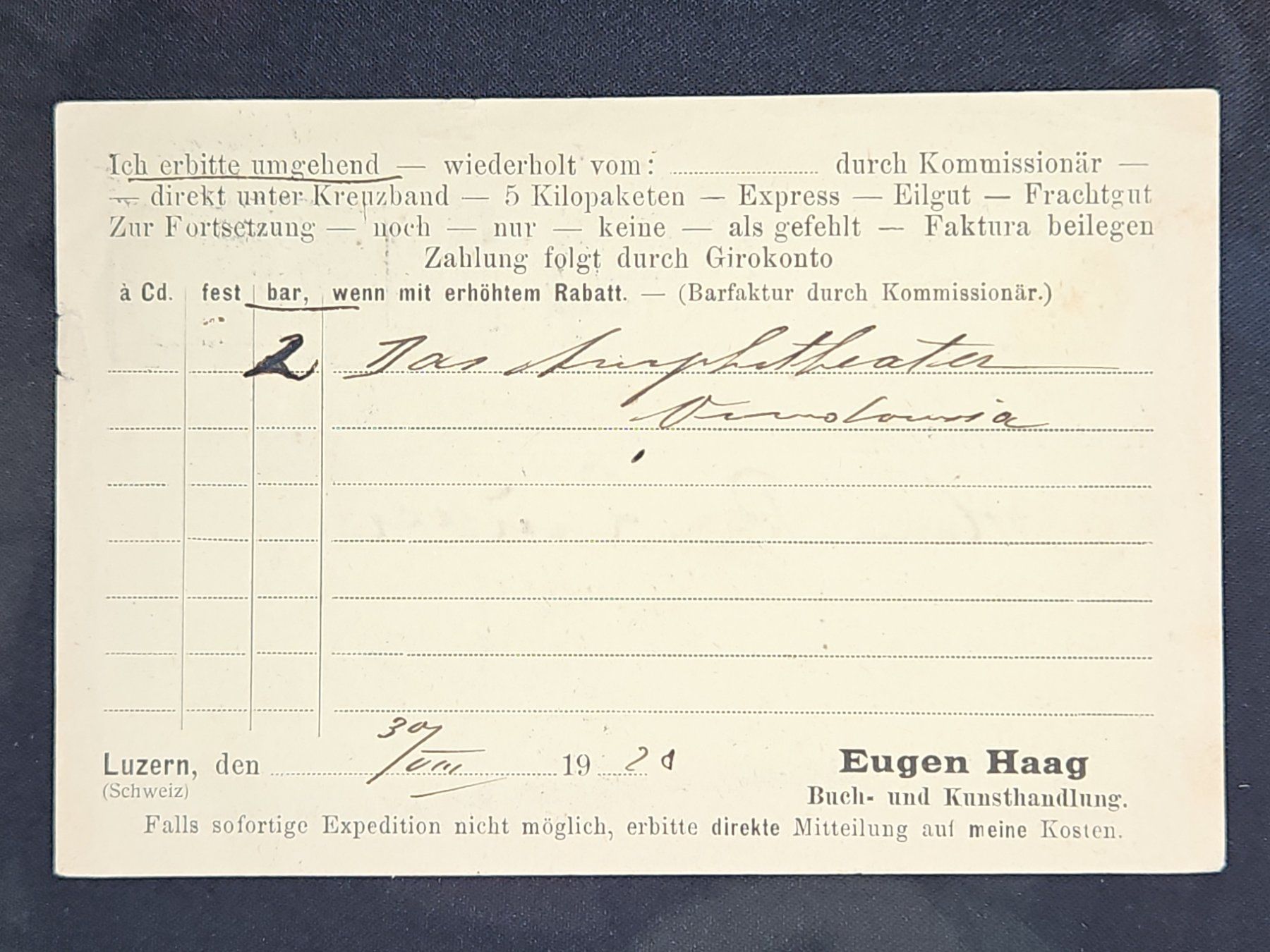 Tutti i francobolli: CL23 Carte Postale + Timbre Suisse 1920 – Usato da Cousset venduto da Patrick_Collections 1