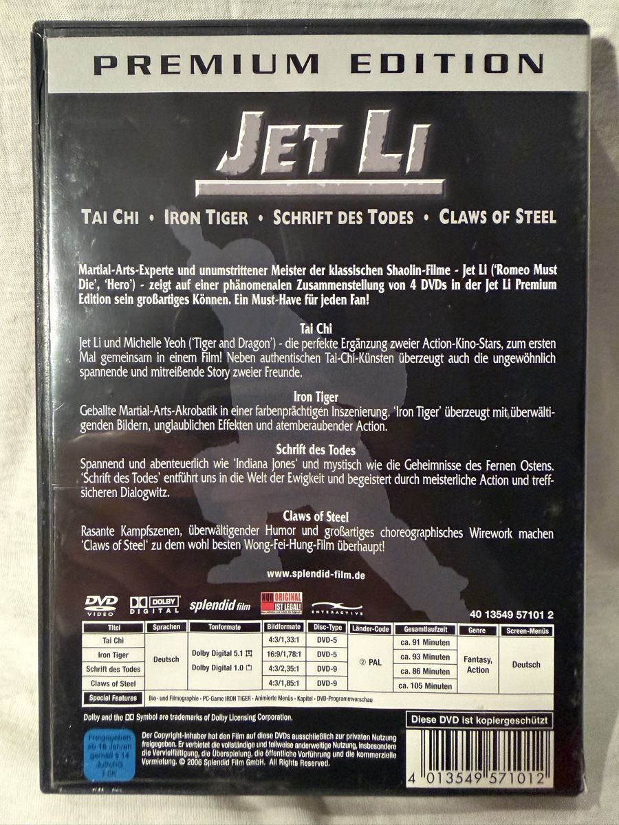 Tutti i DVDs: Jet Li DVD-Box, Premium Edition - Uncut & RAR – Usato da Zollikofen venduto da hekote 1
