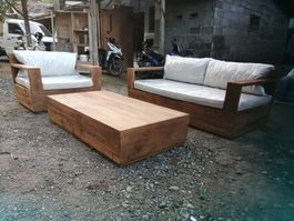Sitzgruppe Outdoor Sofa Gartenmöbel Teak Gartensitzgruppe