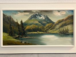 86x51/ handgemaltes Ölgemälde Cavilocci See Engadin