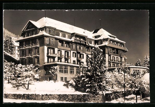 Cartoline postali: AK Adelboden, Hotel Regina mit Schnee – Usato da Berlin venduto da bartko-reher