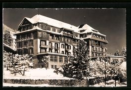 AK Adelboden, Hotel Regina mit Schnee