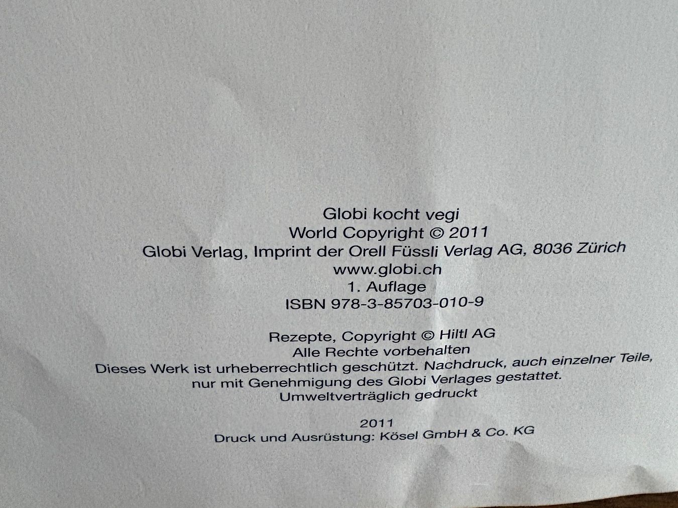 Bücher: Globi kocht vegi – Gebraucht aus Zürich von sch_kqj7 1