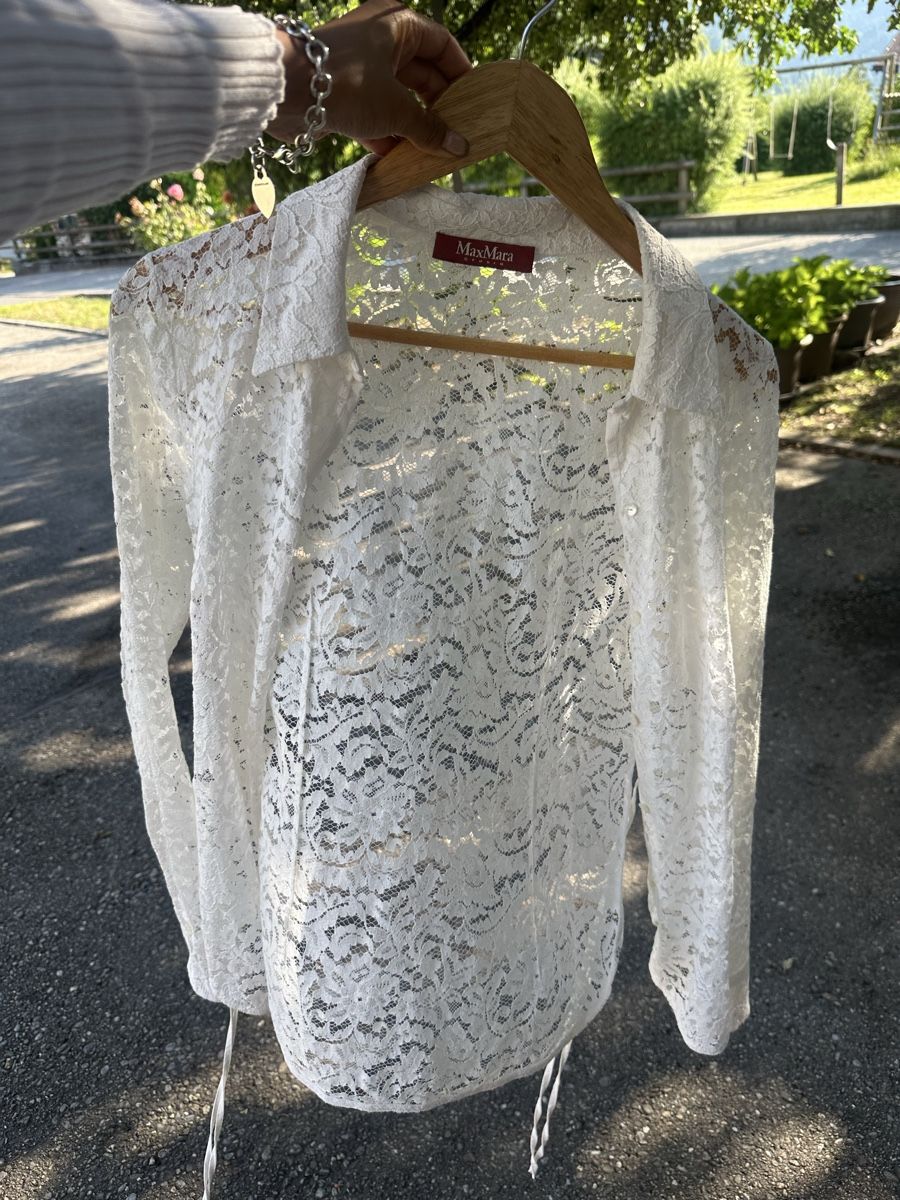 Max Mara Camicette: Max Mara Bluse, weiss, Spitze, XS – Usato da Stäfa venduto da buecher10 8