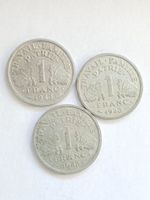 3x 1 Franc 1943 Etat Francais Vichy - travail famille patrie