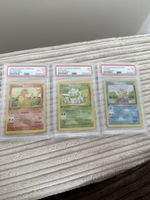 Pokémon Karten Glumanda Bisasam Schiggy 1. Edition PSA