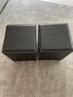 Schwarze Lederhocker 2er Set