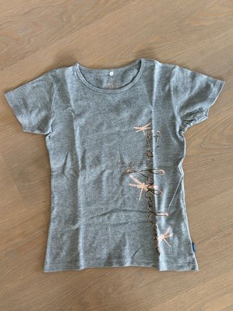 Graues T-Shirt dezentem Print, Gr. 158-164