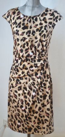 38 SM ANNA FIELD animal Print Leopard KLEID Wickeloptik