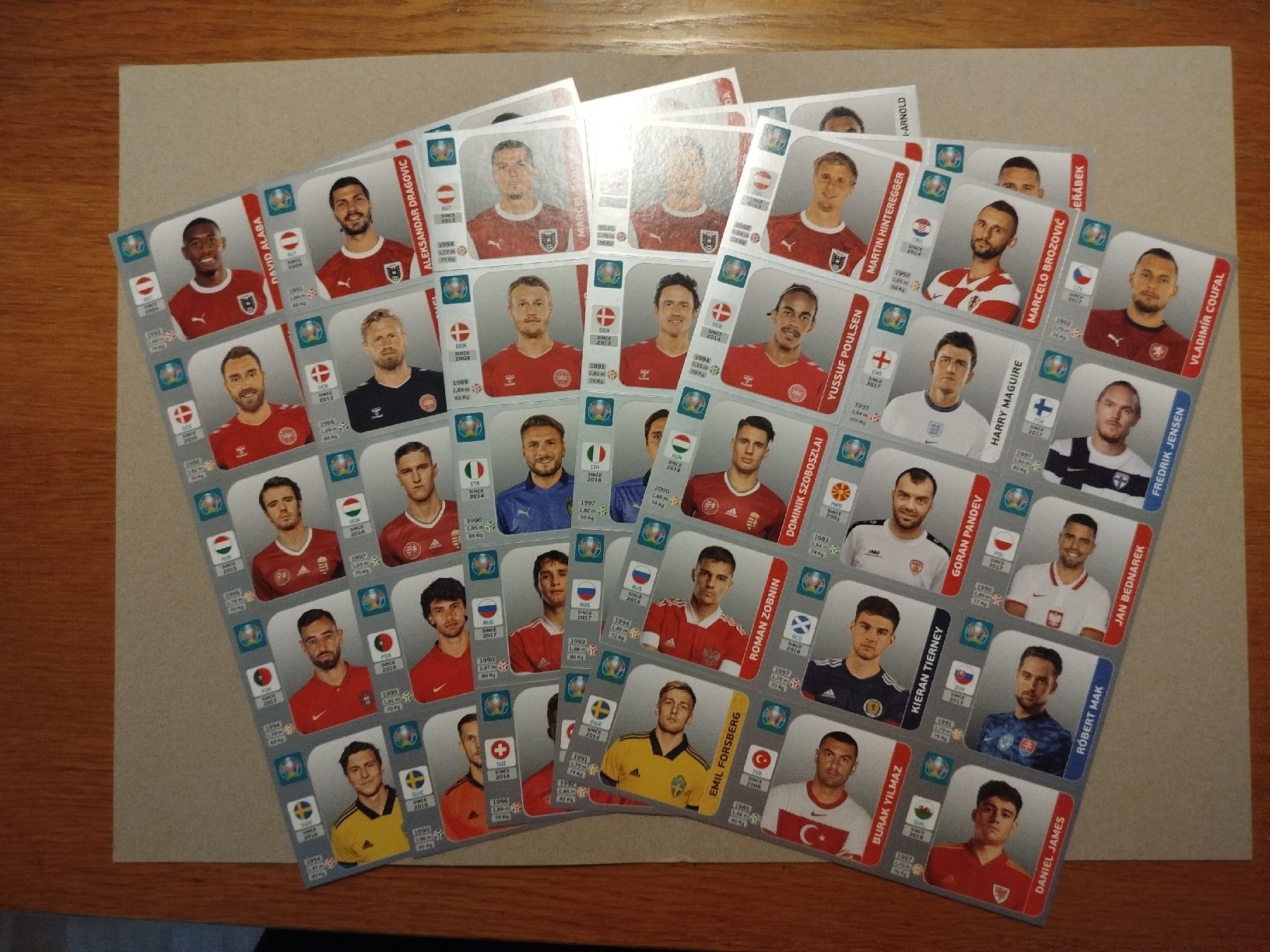 Panini Carte collezionabili: Panini EM 2020 5 Stickerbogen - selten – Usato da Wettingen venduto da mirna04