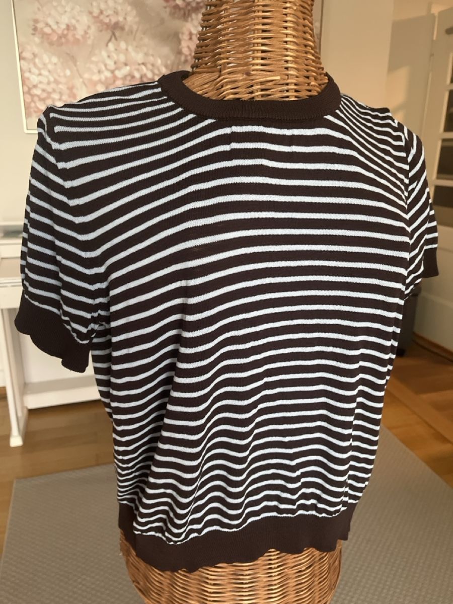 T-shirts: Strickshirt, made in Italy, braun/blau, S – D'occasion à Solothurn par Bobesch08 2