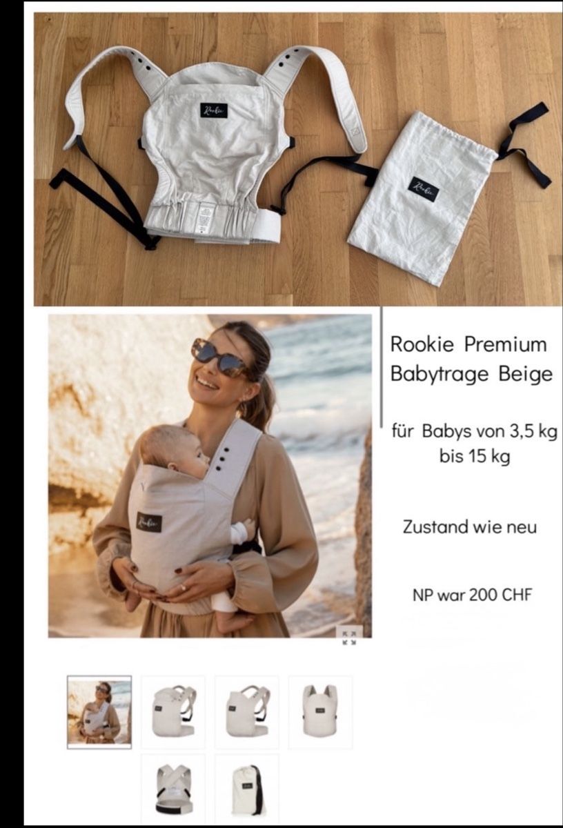 Rookie Marsupi portabebè: Rookie Premium Babytrage Beige – Usato da Urdorf venduto da Bettina026