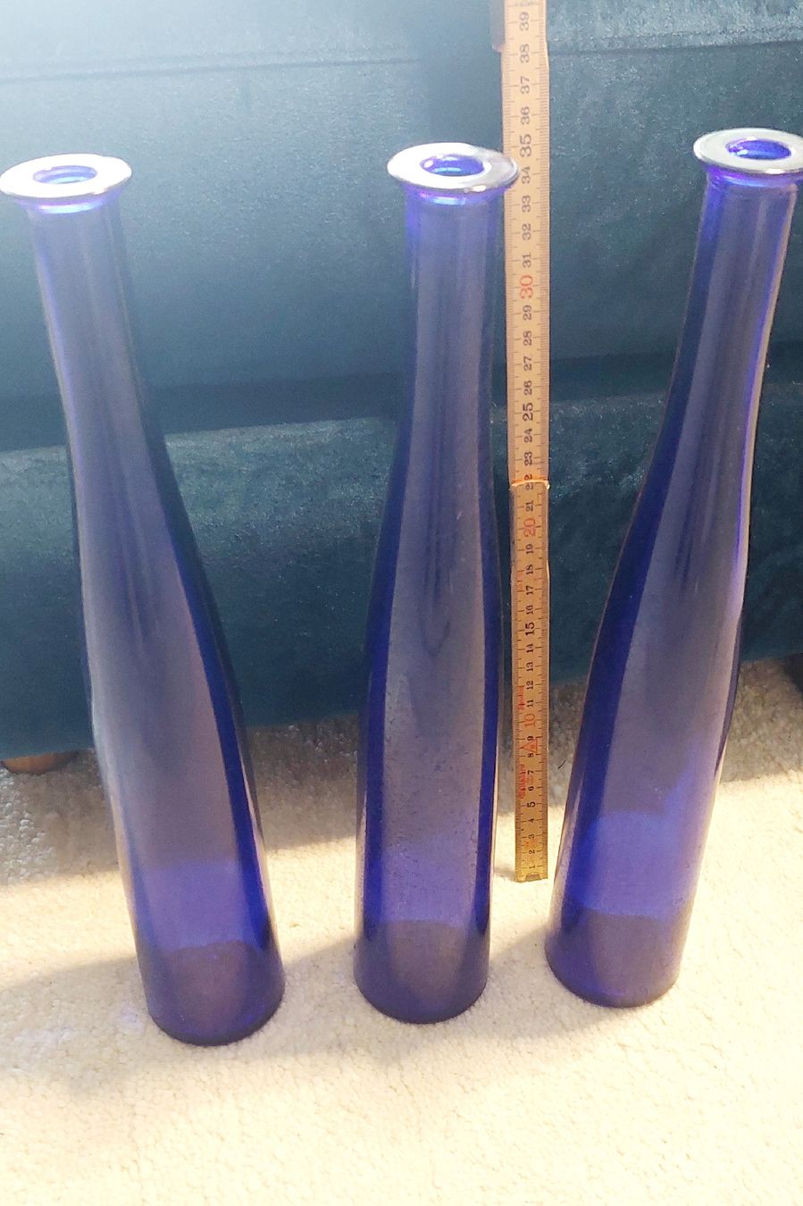 Bottiglie: 3 Kobalt blaue Glasflaschen – Usato da Safenwil venduto da fra_t5c9