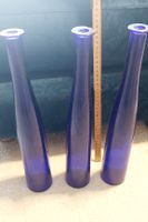3 Kobalt blaue Glasflaschen