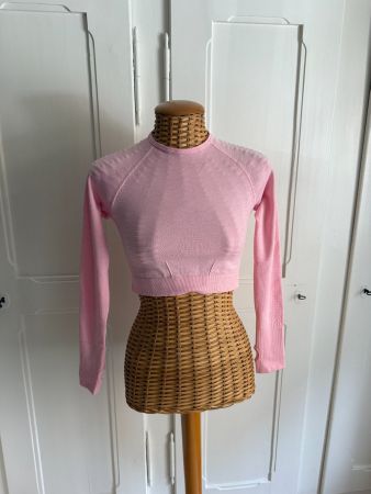 ALPHA COUTURES - cropped Sport Langarmshirt rosa S