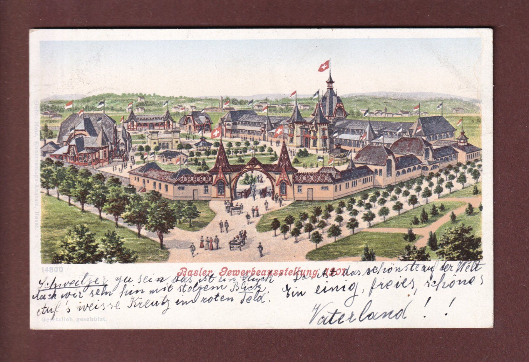 Cartoline postali: BASEL - Gewerbe Ausstellung 1901 – Usato da Pully venduto da nicecards