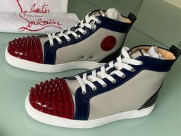CHRISTIAN LOUBOUTIN Lou Spikes Patent/calf Sneakers 43.5 NEU