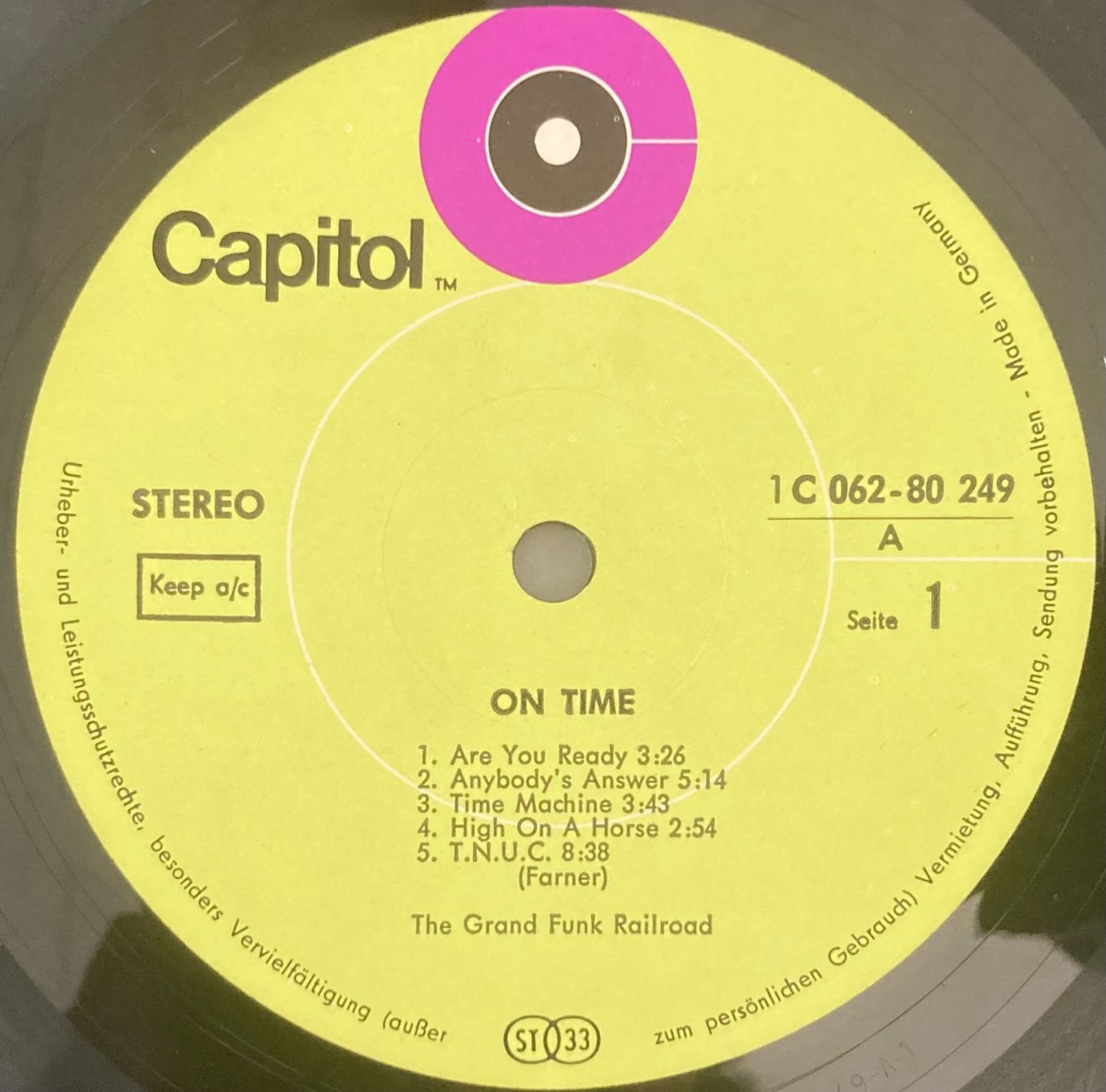 Schallplatten: GRAND FUNK - ON TIME – Gebraucht aus Poliez-Pittet von Newtown-Records 2