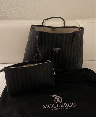 Maison Mollerus Shopper Zürich schwarz/gold neuwertig