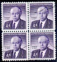 USA 1960 ROBERT A. TAFT 4ERBLOCK GESTEMPELT - S119