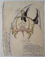 Jacques Jacobi: Tuschezeichnung mit Brieftext, um 1944