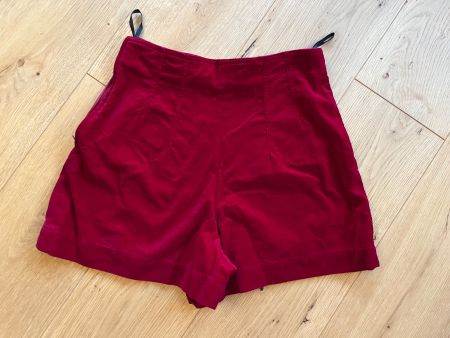Vintage Hose Triangle Samt rot High Waist Harlekin 36/38