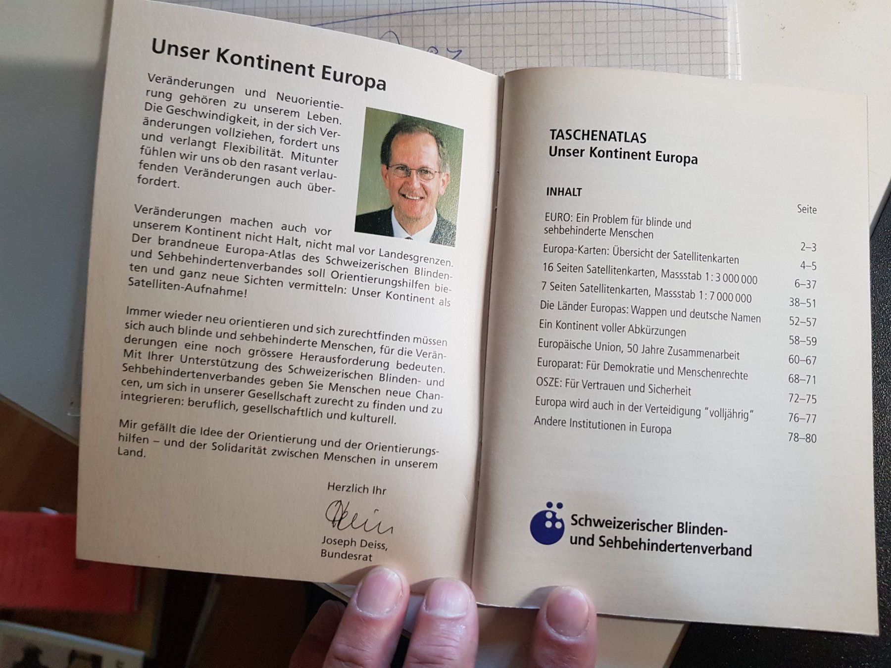 Libri: Taschen Atlas Schweizerischer Blinden Verband 2000 – Usato da Walterswil BE venduto da Lonitti 1