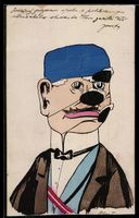 Handgemalt: Verbindungsstudent mit Leder