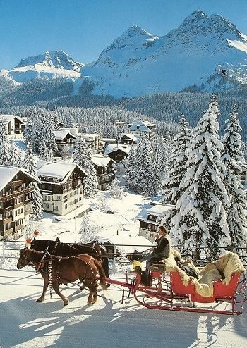 Ansichtskarten: AROSA Alteinstrasse - Pferde-Schlitten – Gebraucht aus Jona von philajona