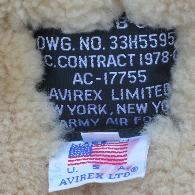 Original Bomber Leder Schaffell Jacke Avirex Ltd New York 4