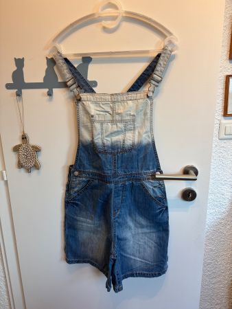 💙 Salopette courte en jean dégradé taille 170