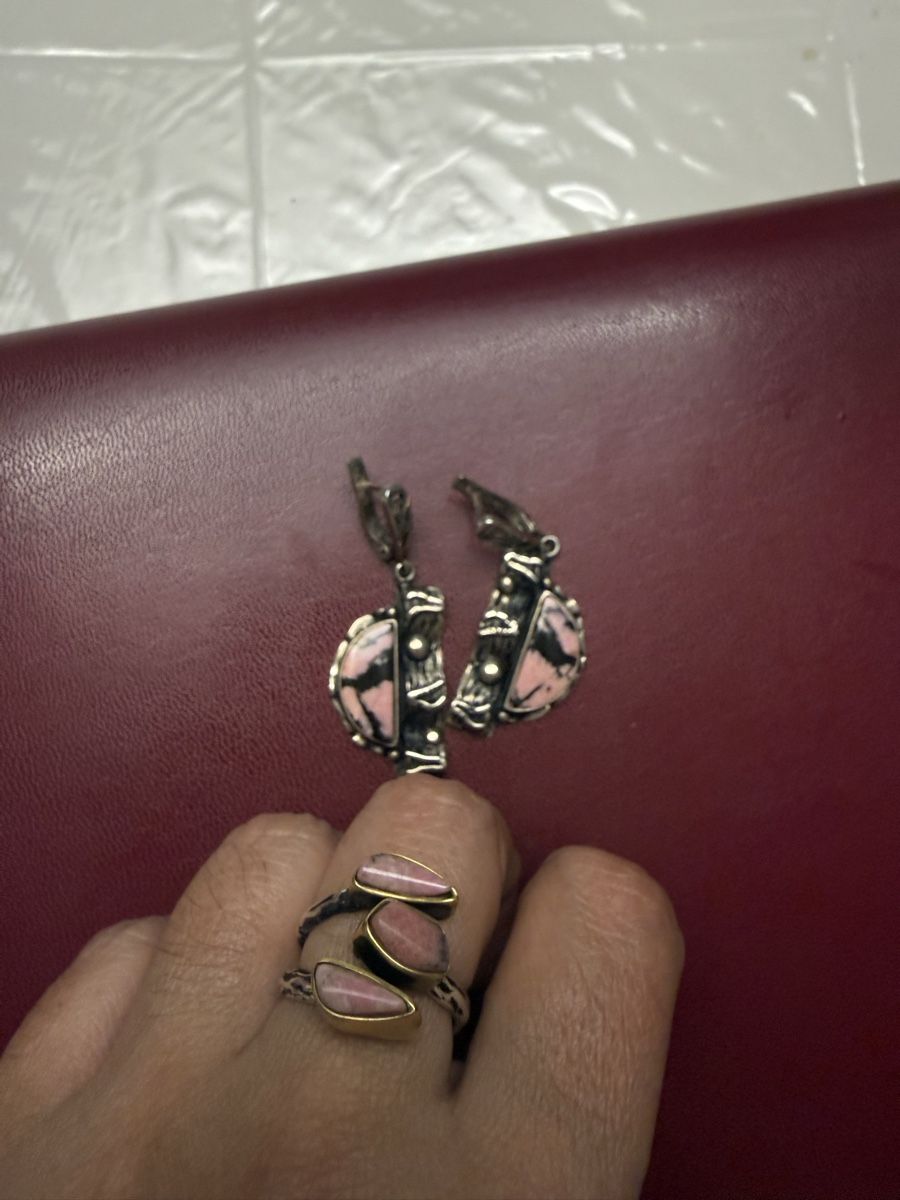 Altri gioielli: Handmade Pink Rhodonit Ring & Earrings Set – Usato da Glis venduto da lus_sx55