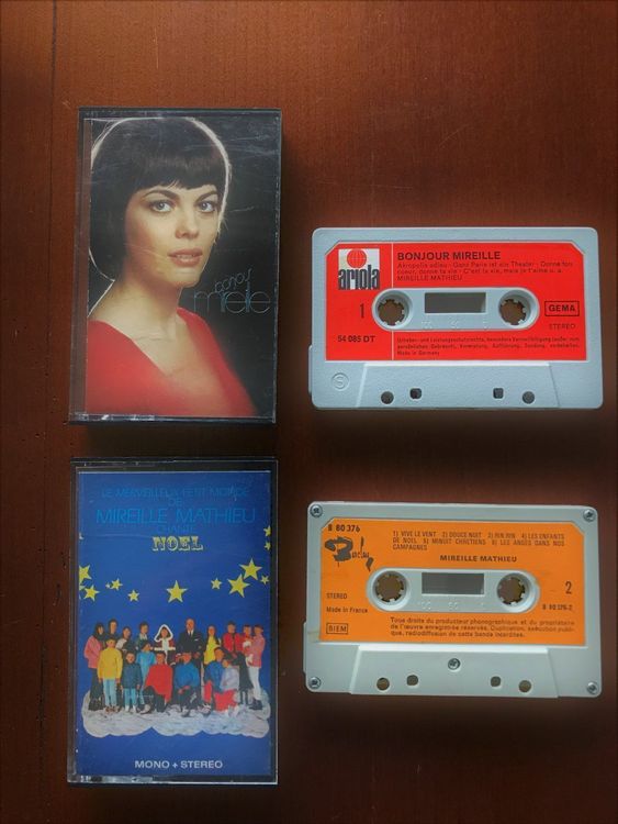 MIREILLE MATHIEU 2 Kassetten Bonjour Mireille, und NOEL Kaufen auf