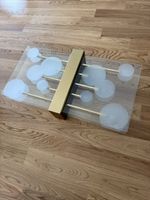 Vintage Design Wand-/Deckenleuchte, Messing & Glas, 1970er