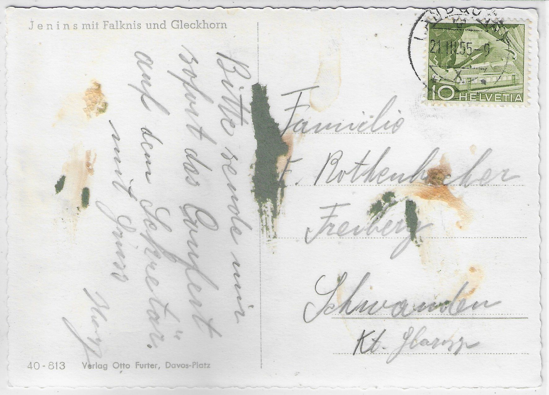Cartoline postali: Jenins mit Falknis – Usato da Ettingen venduto da Kartenplanet 1