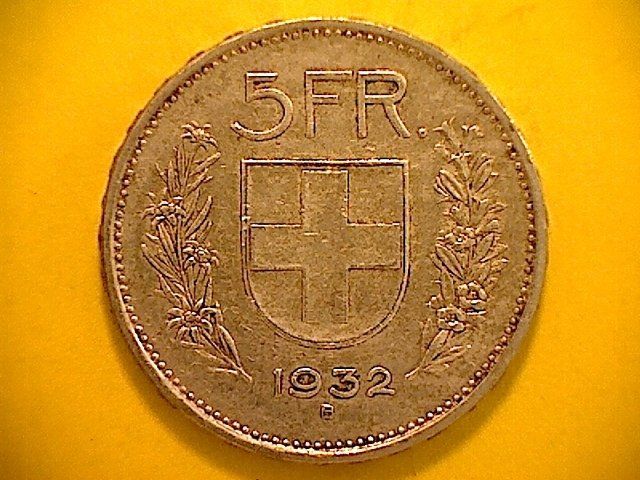 Alle Münzen: 5 Fr. 1932 – Gebraucht aus Buchs AG von Ged8