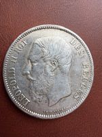 Pièce en argent 5 Francs Léopold II 1871 Belgique