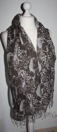 Foulard Tuch Schal braun - weiss L176xB75cm Neu