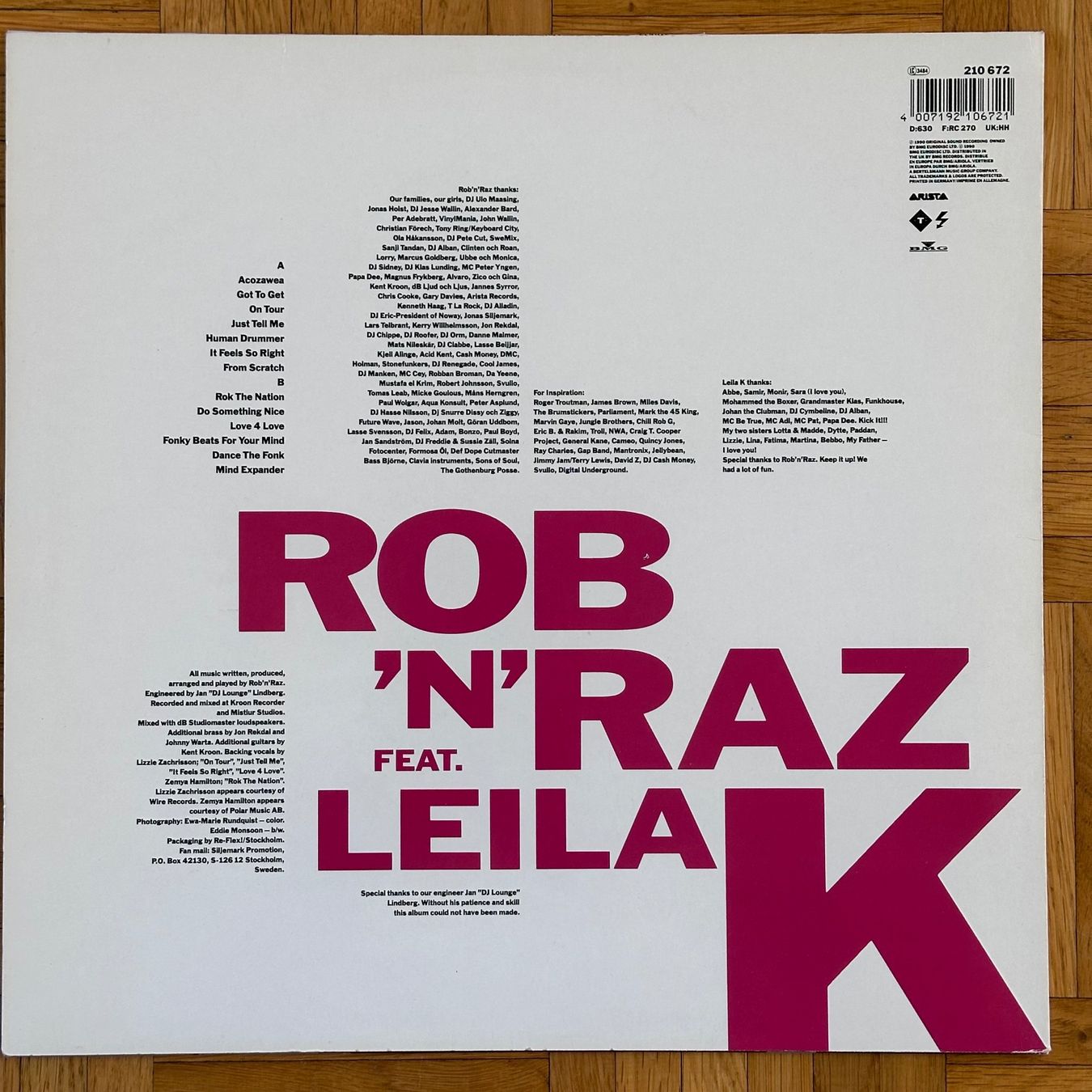 Vinyles: LP - Rob 'N' Raz Feat. Leila K – D'occasion à Breganzona par Onairda75 1
