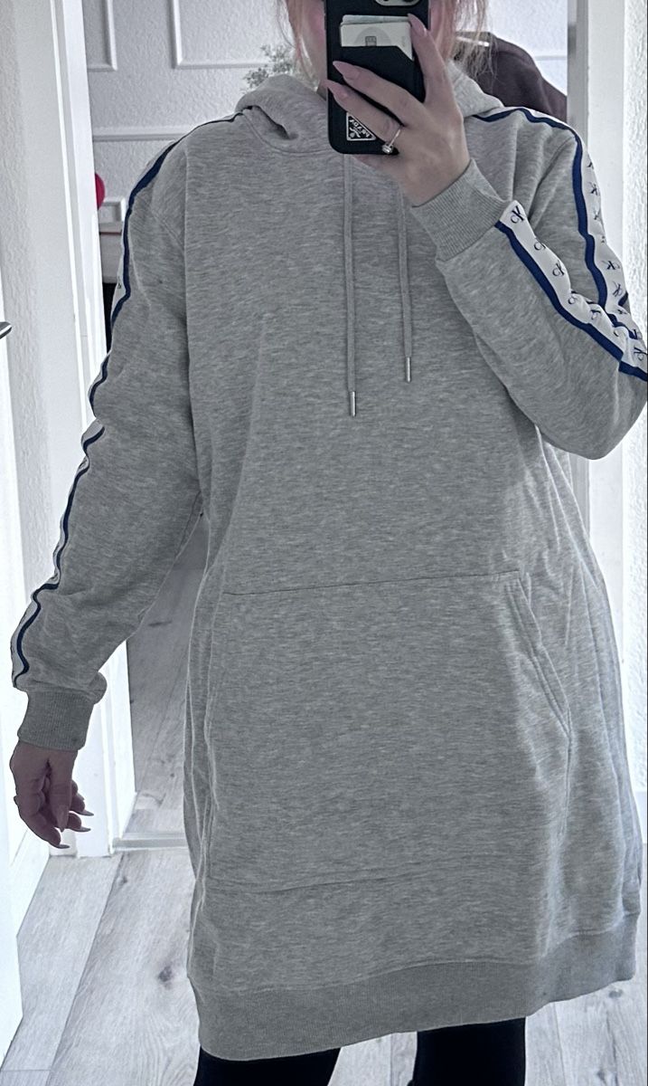 Calvin Klein Maglioni & Felpe: Calvin Klein Kapuzenpullover Kleid Grau Damen Gr. L – Nuovo (secondo la descrizione) da Frick venduto da Soleil4658 9