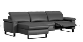 Graues Ledersofa