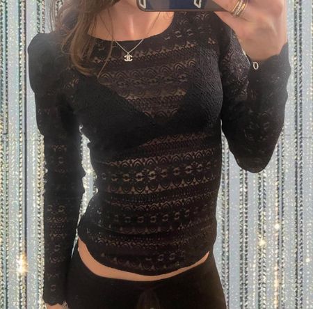 black lace top